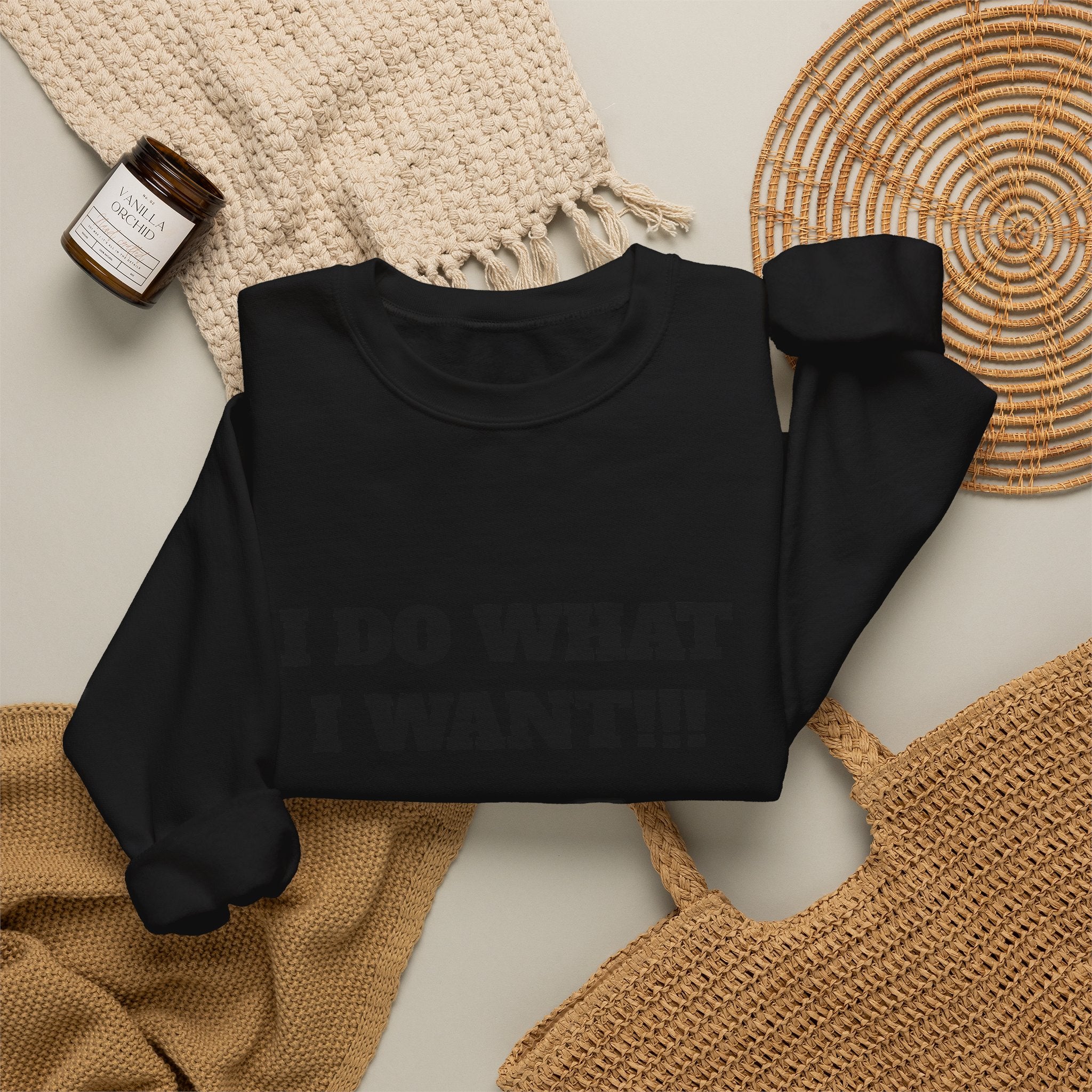 I Do What I Want Crewneck Sweatshirt – Bold Text Statement Pullover