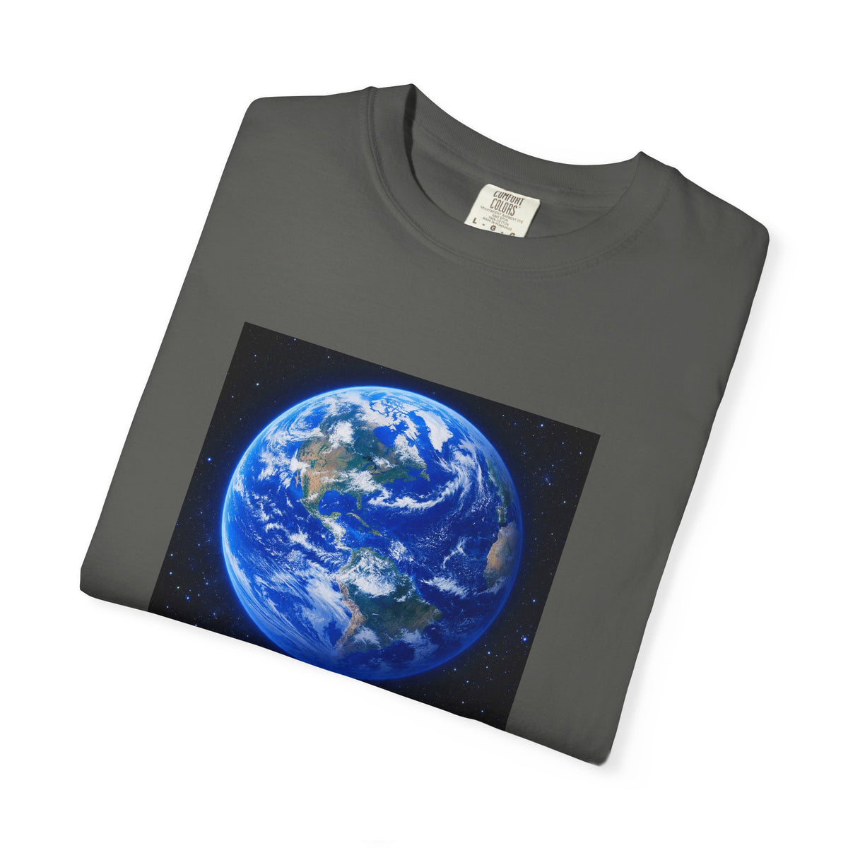 Earth Print T-Shirt — "We Only Get One!" Environmental Awareness Tee