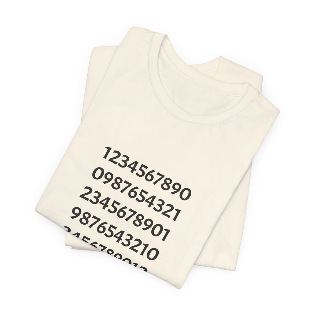 Number Pattern Tee — Minimalist Numeric Grid Shirt