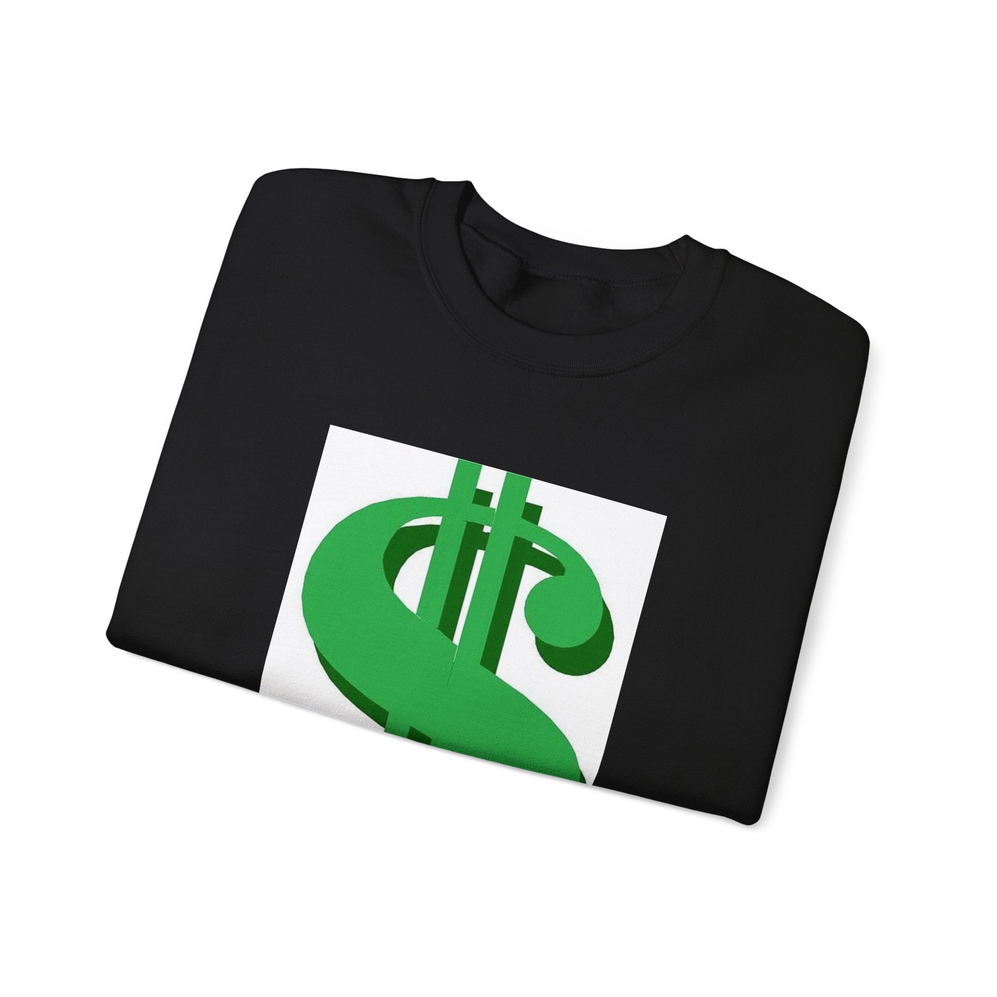 Dollar Sign Crewneck Sweatshirt — Bold Green  Symbol Graphic
