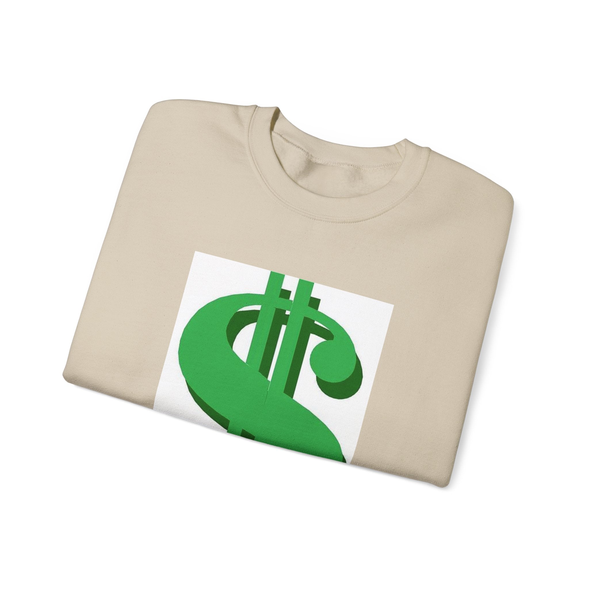 Dollar Sign Crewneck Sweatshirt — Bold Green  Symbol Graphic