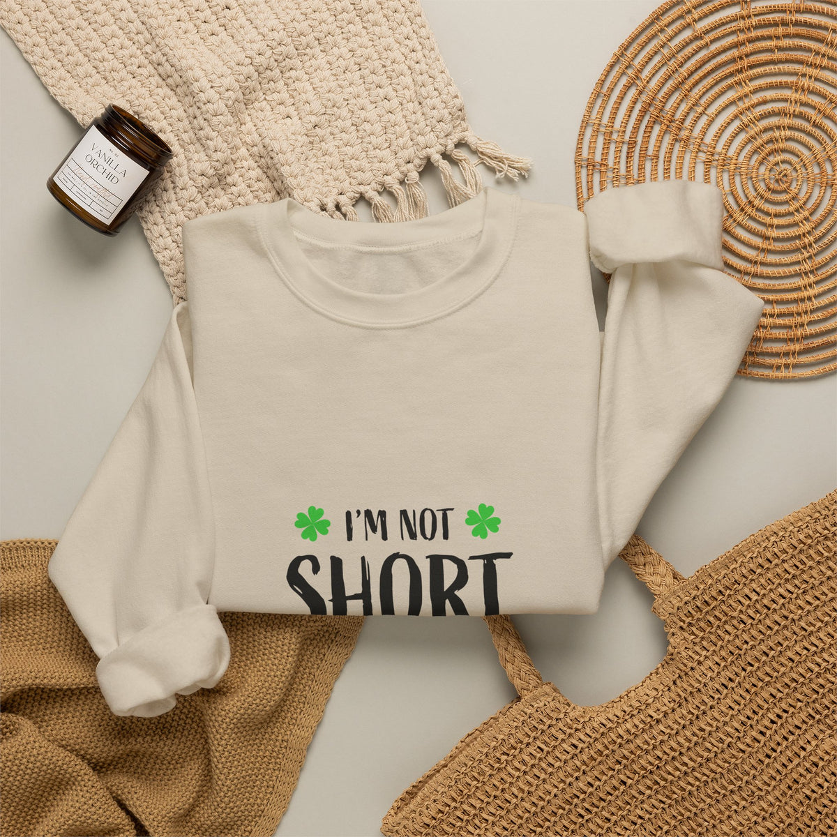 Leprechaun Size Sweatshirt – "I'm Not Short I'm Leprechaun Size" St. Patrick's Day Crewneck