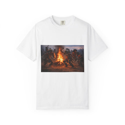 Campfire Warriors T-Shirt – Vintage Bonfire Battle Graphic