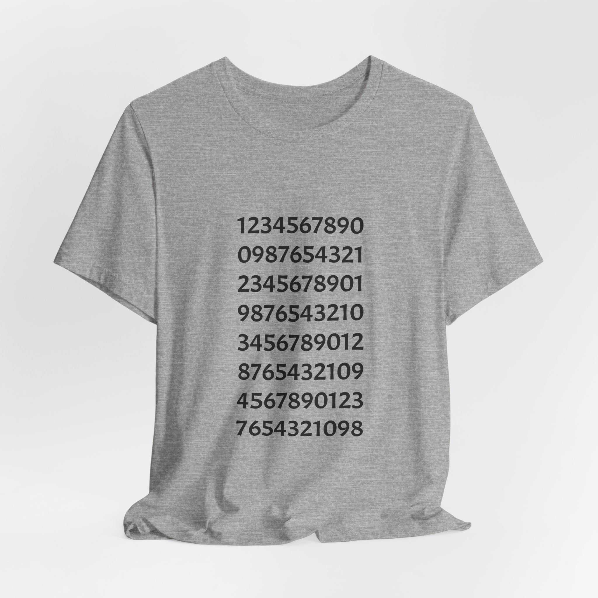 Number Pattern Tee — Minimalist Numeric Grid Shirt