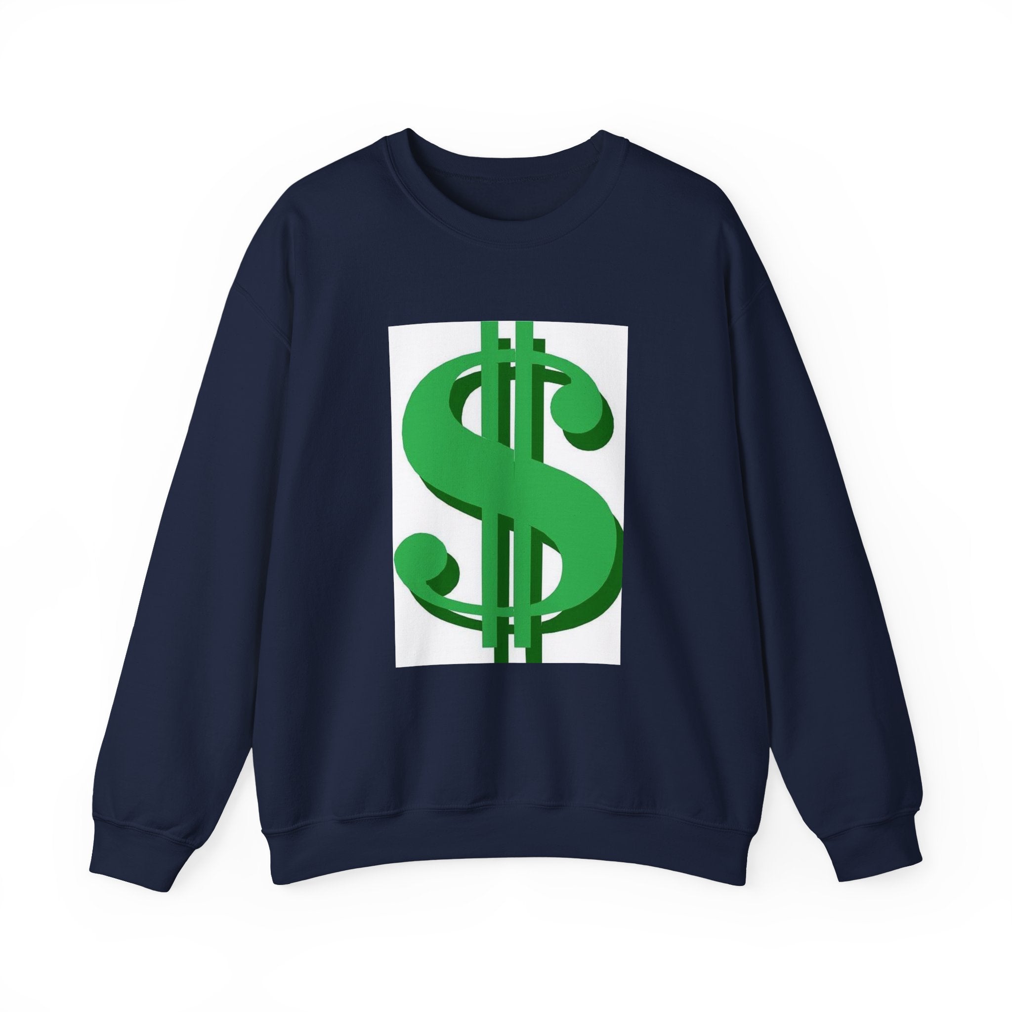 Dollar Sign Crewneck Sweatshirt — Bold Green  Symbol Graphic