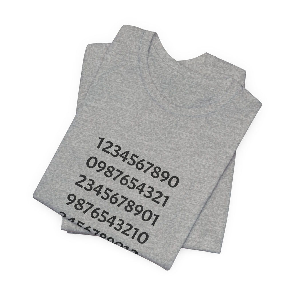 Number Pattern Tee — Minimalist Numeric Grid Shirt