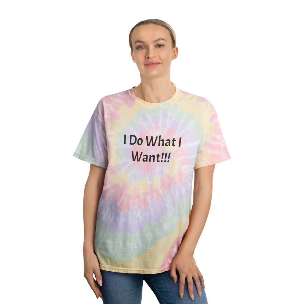 Pastel Spiral Tie-Dye Tee — "I Do What I Want!!!" Graphic