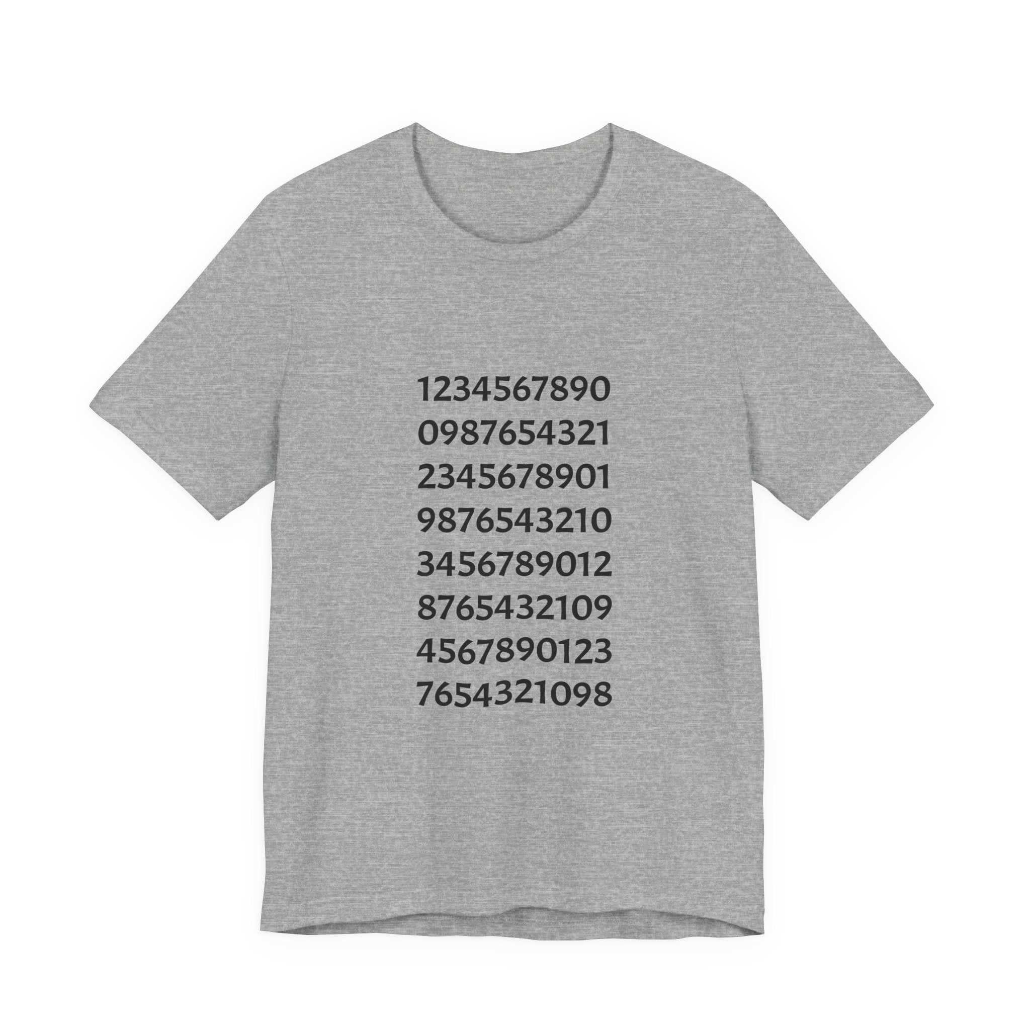 Number Pattern Tee — Minimalist Numeric Grid Shirt