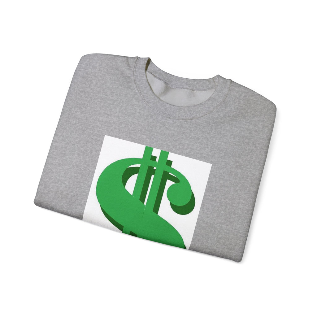 Dollar Sign Crewneck Sweatshirt — Bold Green  Symbol Graphic