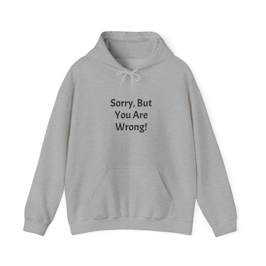 'Sorry, But You Are Wrong!' Hoodie - Funny Statement Pullover