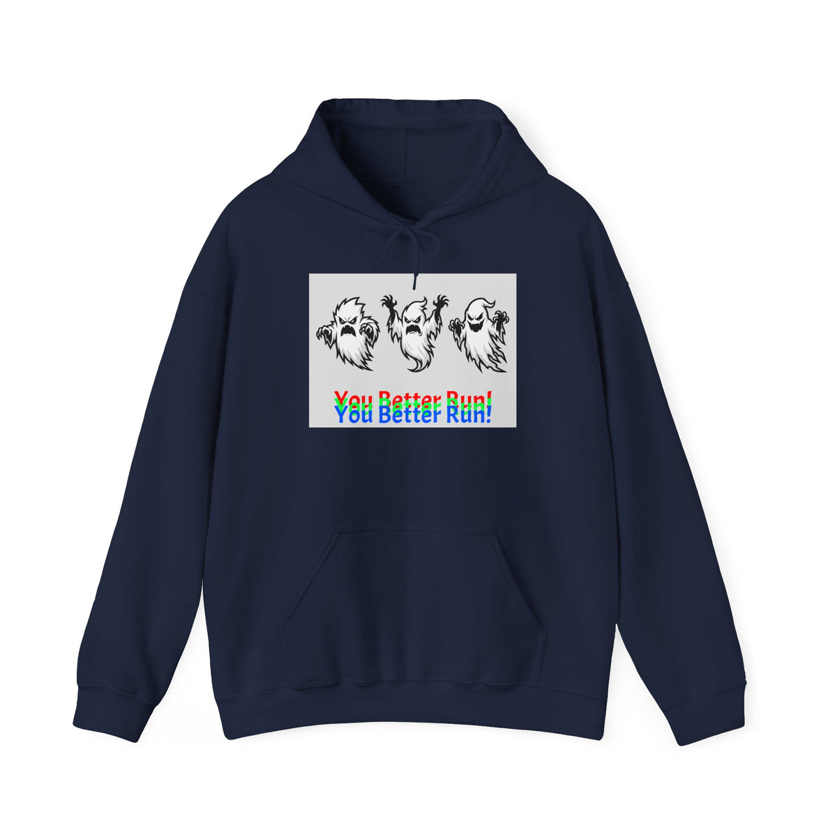 Ghost Trio Hoodie — "You Better Run!" Halloween Horror Sweatshirt