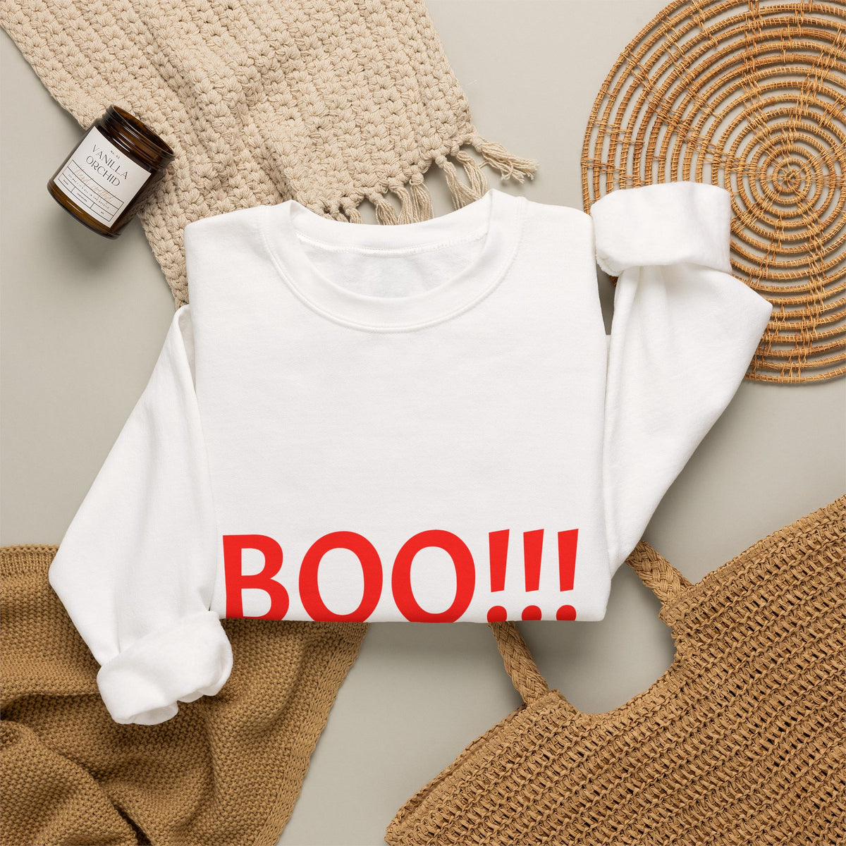 BOO!!! Halloween Crewneck Sweatshirt