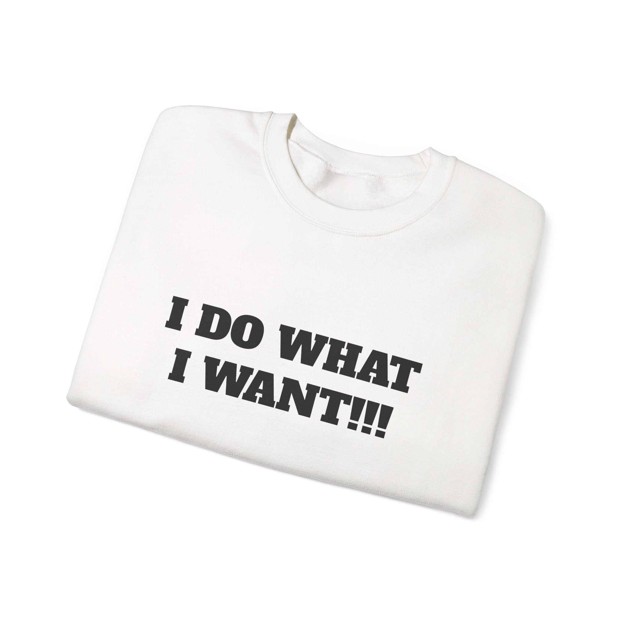 I Do What I Want Crewneck Sweatshirt – Bold Text Statement Pullover