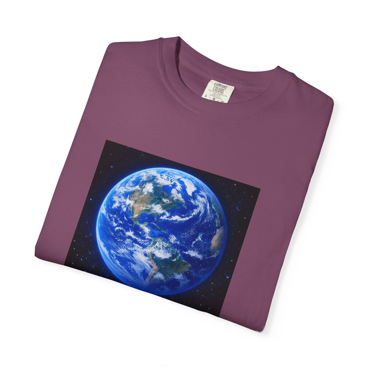 Earth Print T-Shirt — "We Only Get One!" Environmental Awareness Tee
