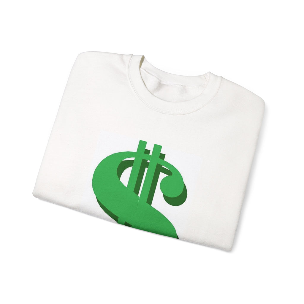 Dollar Sign Crewneck Sweatshirt — Bold Green  Symbol Graphic