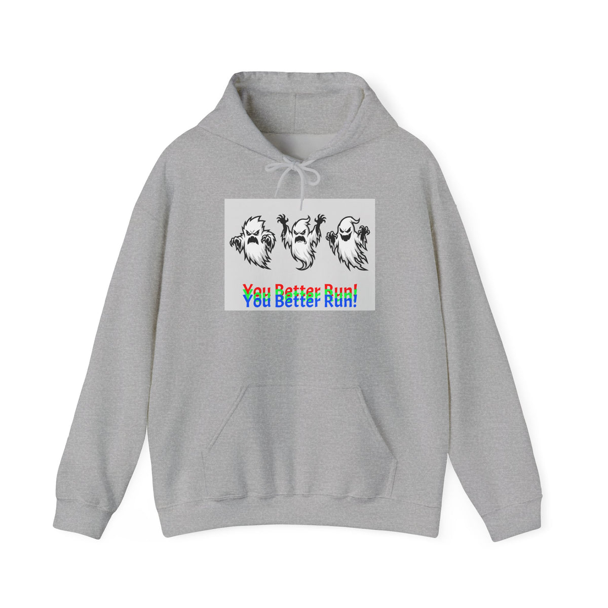 Ghost Trio Hoodie — "You Better Run!" Halloween Horror Sweatshirt