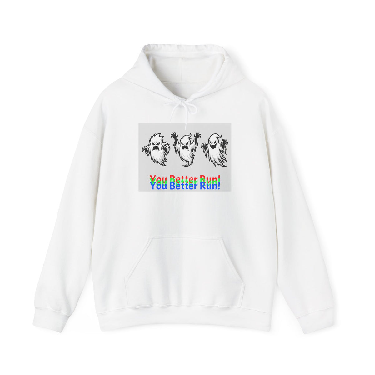 Ghost Trio Hoodie — "You Better Run!" Halloween Horror Sweatshirt