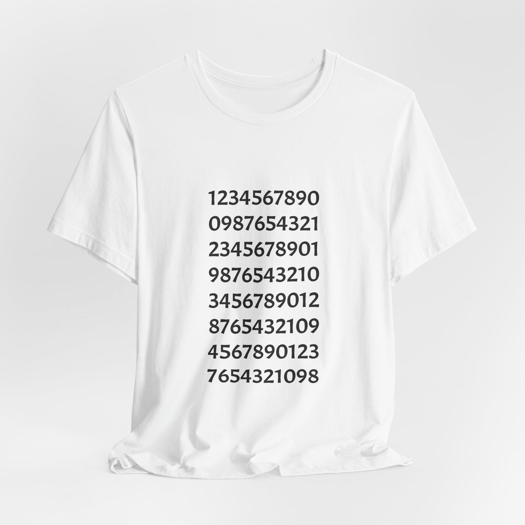 Number Pattern Tee — Minimalist Numeric Grid Shirt