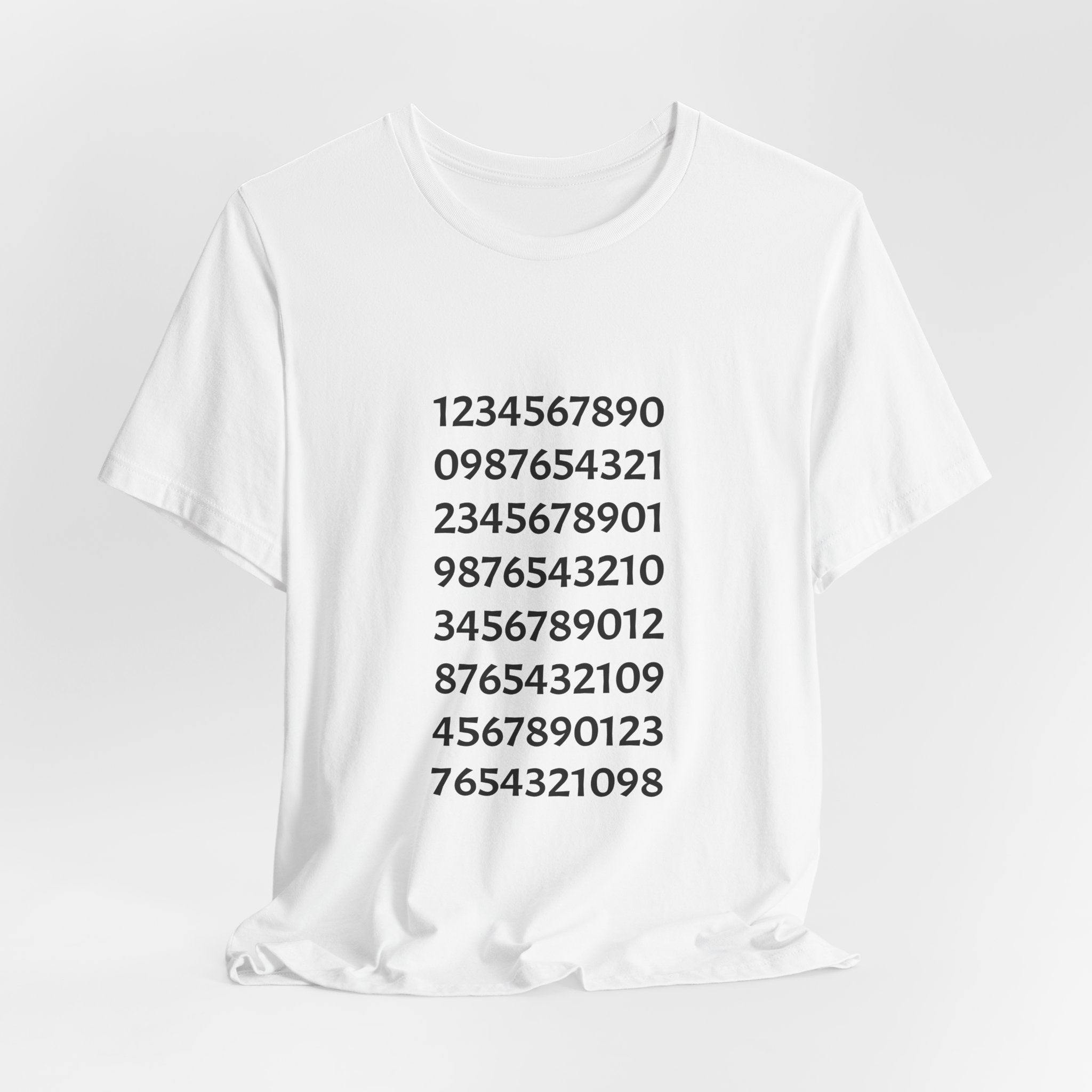 Number Pattern Tee — Minimalist Numeric Grid Shirt