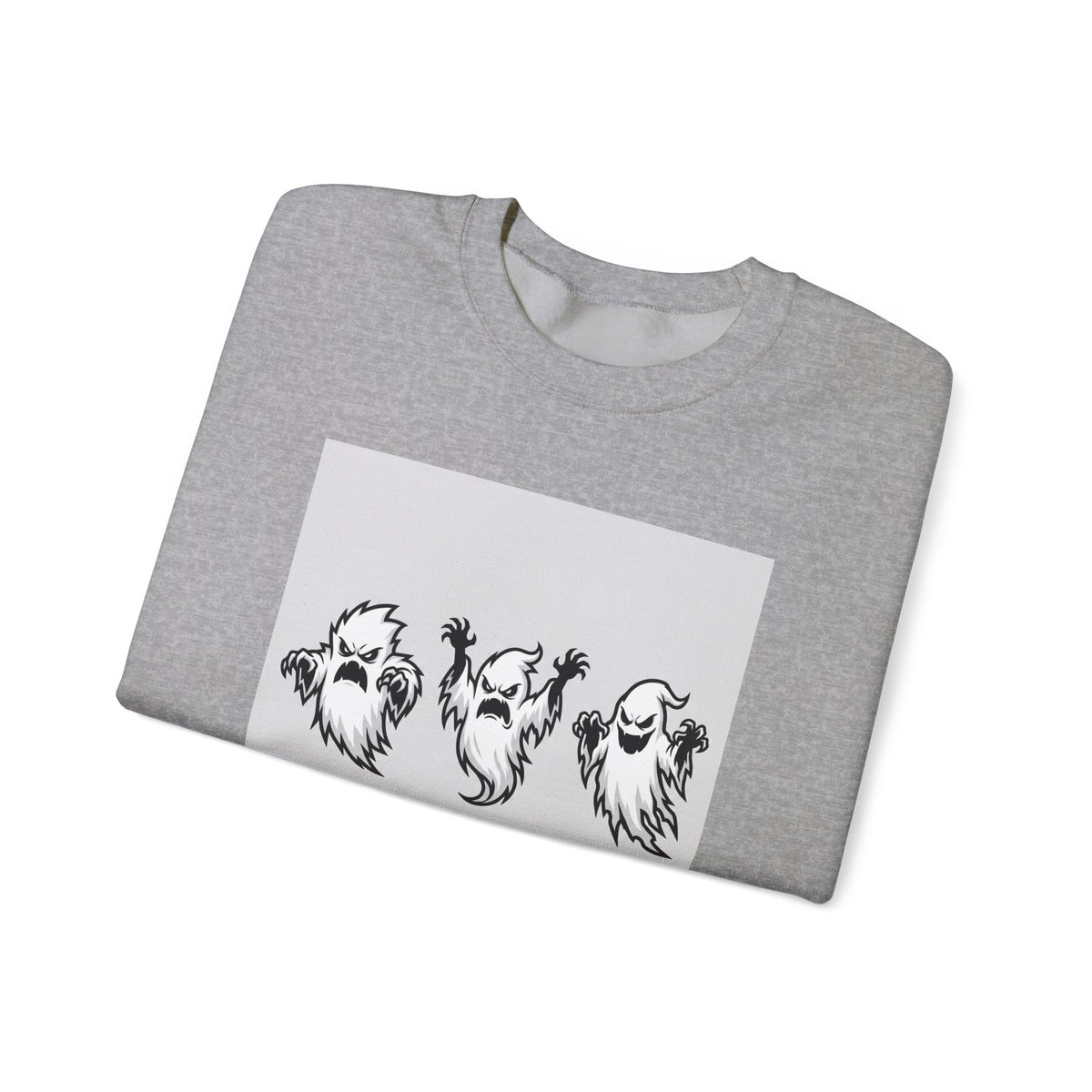 Ghost Trio Crewneck Sweatshirt — "You Better Run!" Halloween Graphic