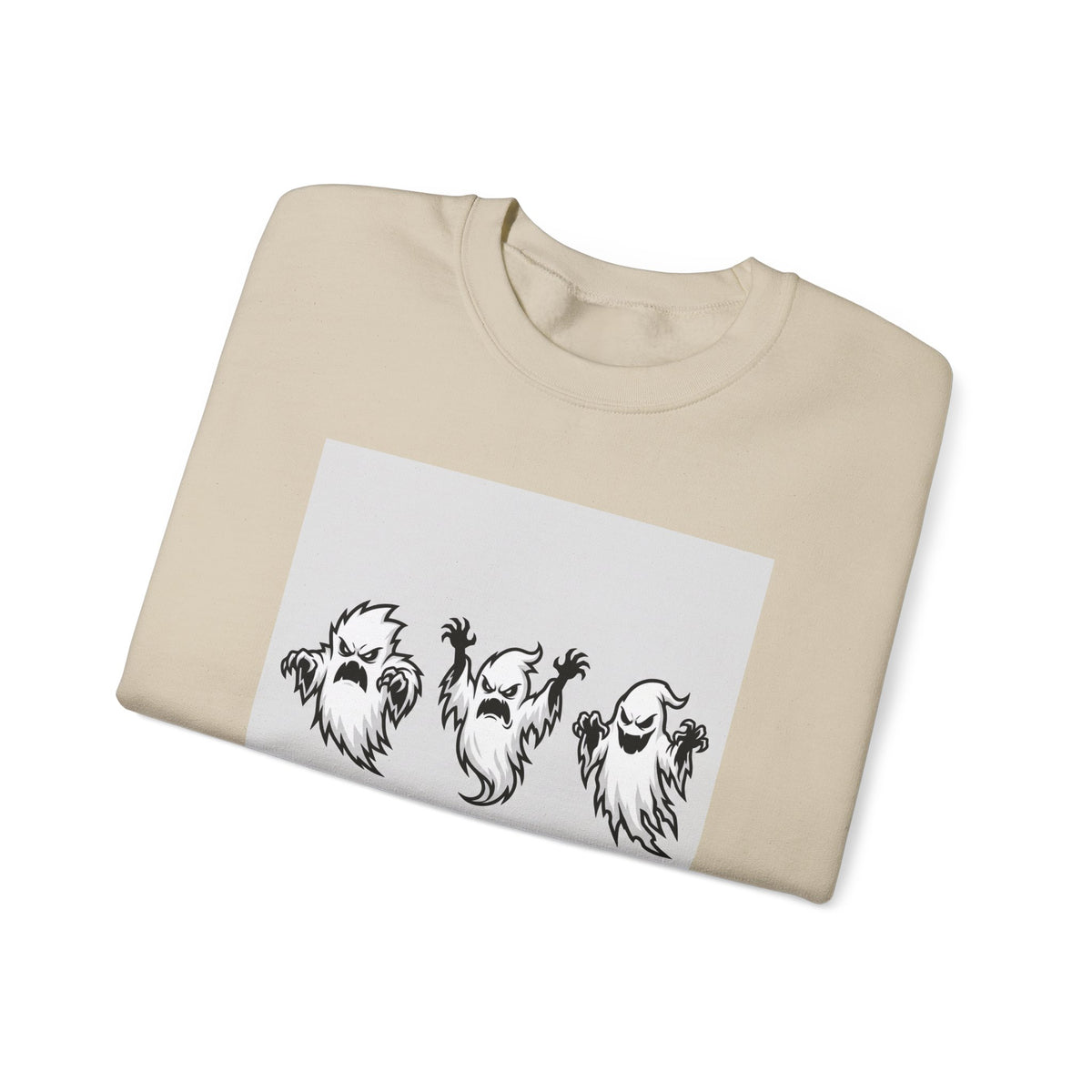 Ghost Trio Crewneck Sweatshirt — "You Better Run!" Halloween Graphic