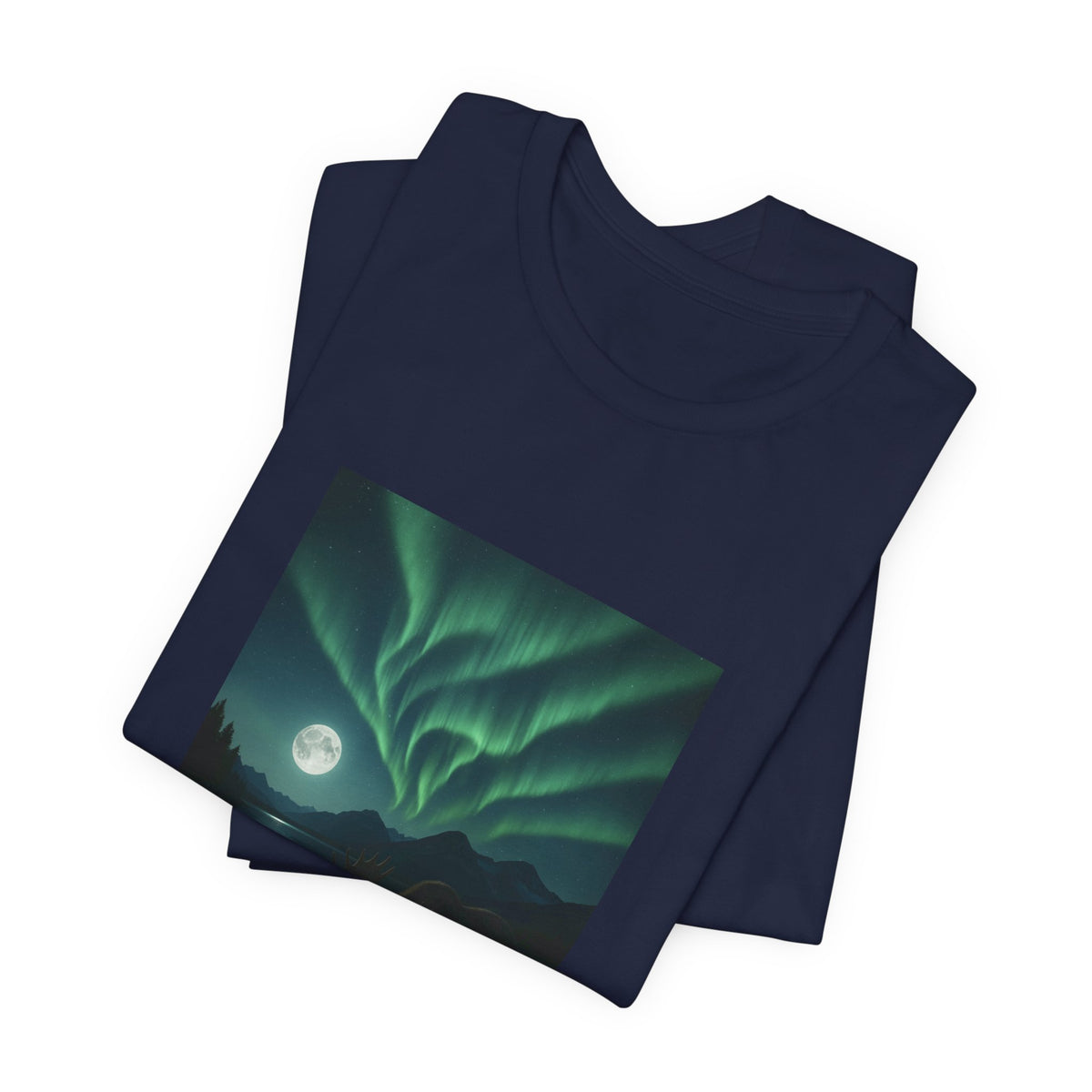 Northern Lights Moose T‑Shirt — Aurora Borealis Wilderness Tee