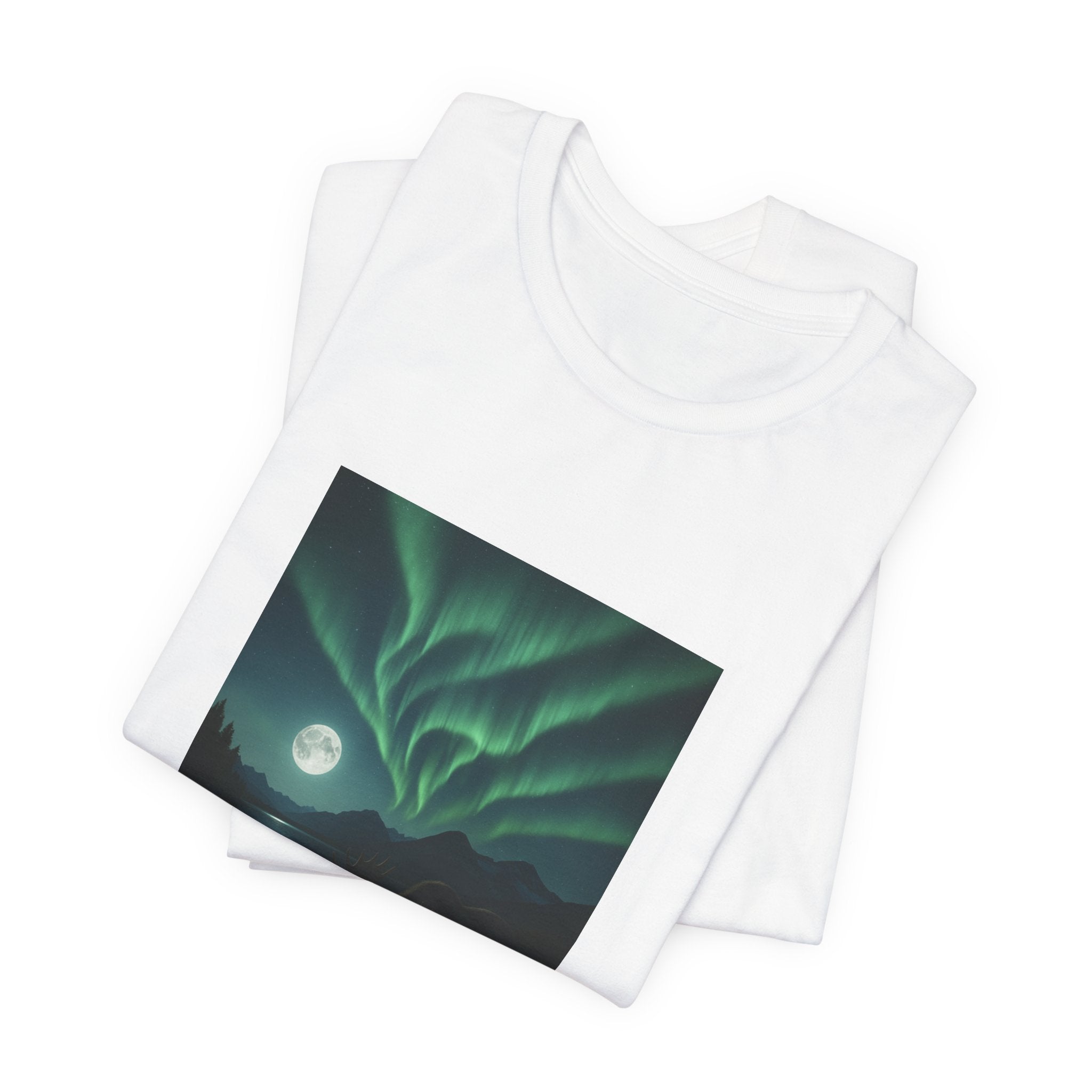 Northern Lights Moose T‑Shirt — Aurora Borealis Wilderness Tee