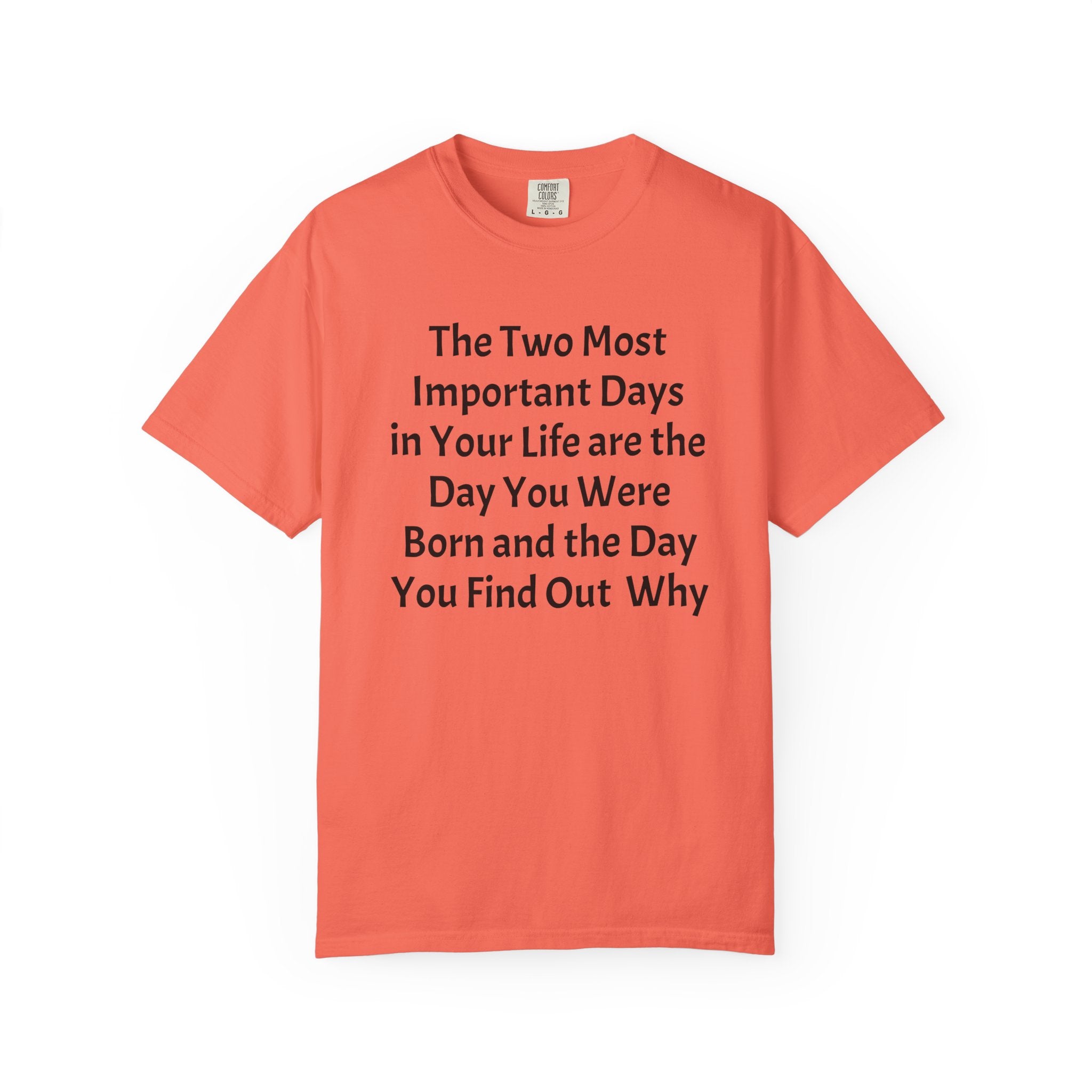 T-Shirt — "The Two Most Important Days" Inspirational Quote Tee