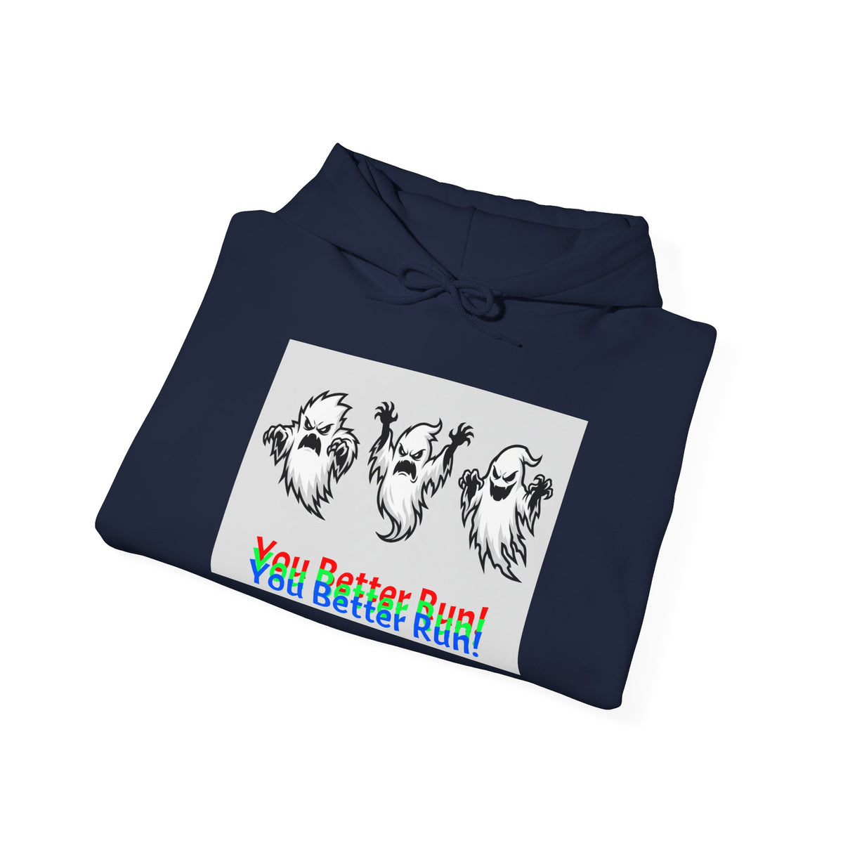 Ghost Trio Hoodie — "You Better Run!" Halloween Horror Sweatshirt