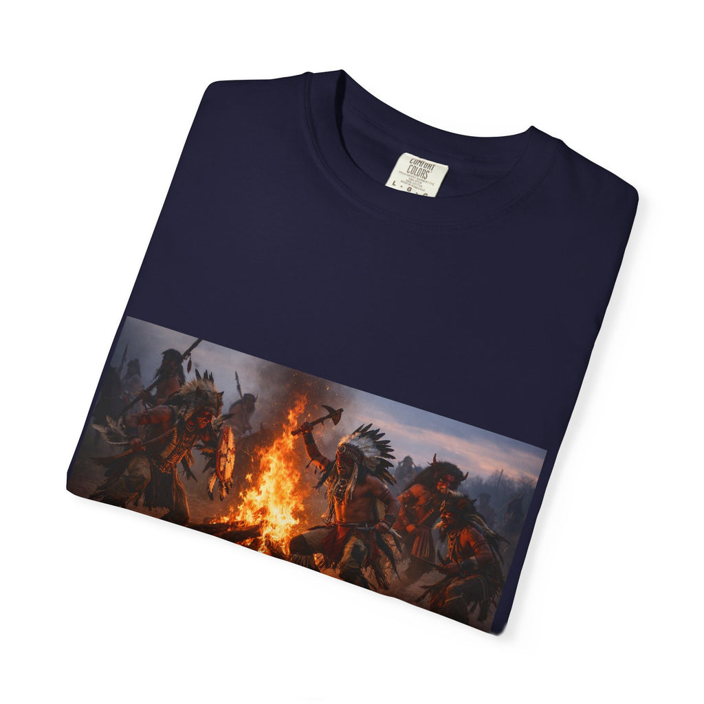 Campfire Warriors T-Shirt – Vintage Bonfire Battle Graphic