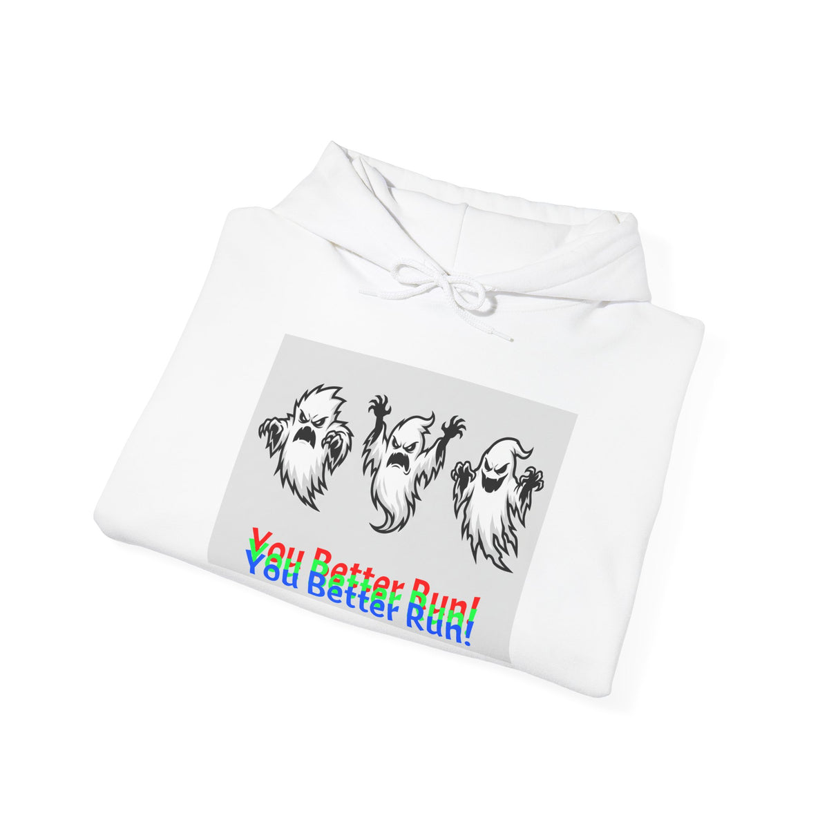 Ghost Trio Hoodie — "You Better Run!" Halloween Horror Sweatshirt