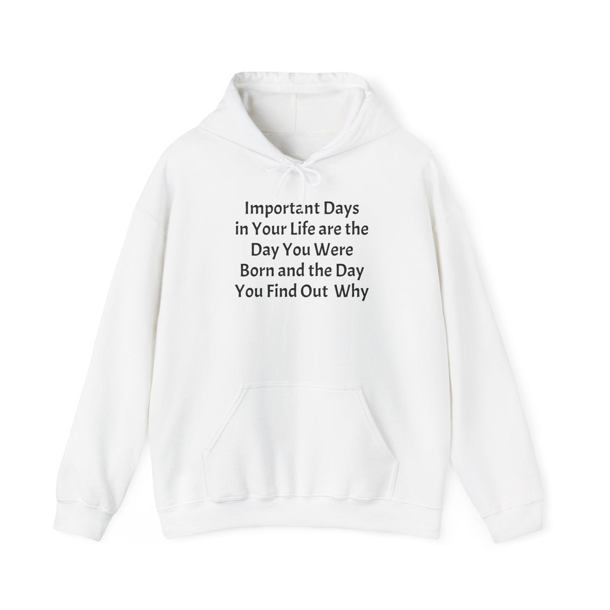 Hoodie — "Important Days in Your Life" Inspirational Quote Pullover