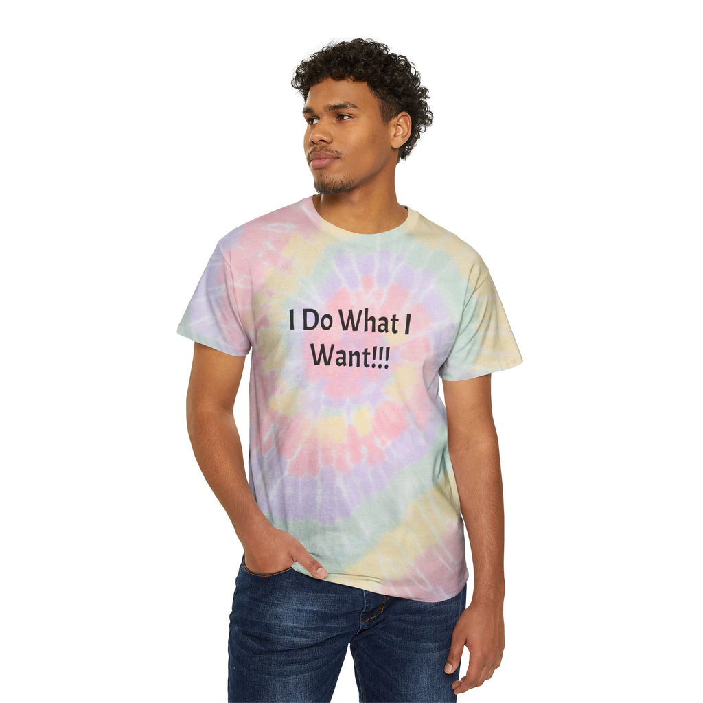 Pastel Spiral Tie-Dye Tee — "I Do What I Want!!!" Graphic