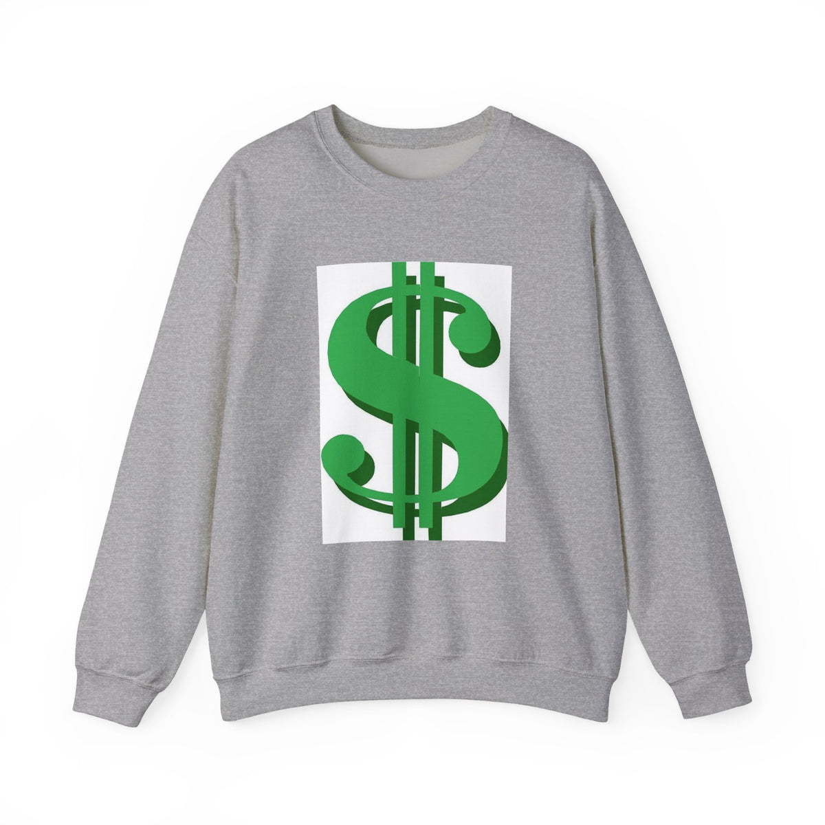Dollar Sign Crewneck Sweatshirt — Bold Green  Symbol Graphic