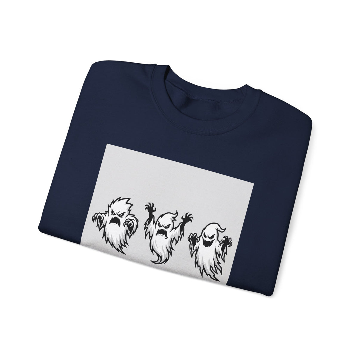 Ghost Trio Crewneck Sweatshirt — "You Better Run!" Halloween Graphic