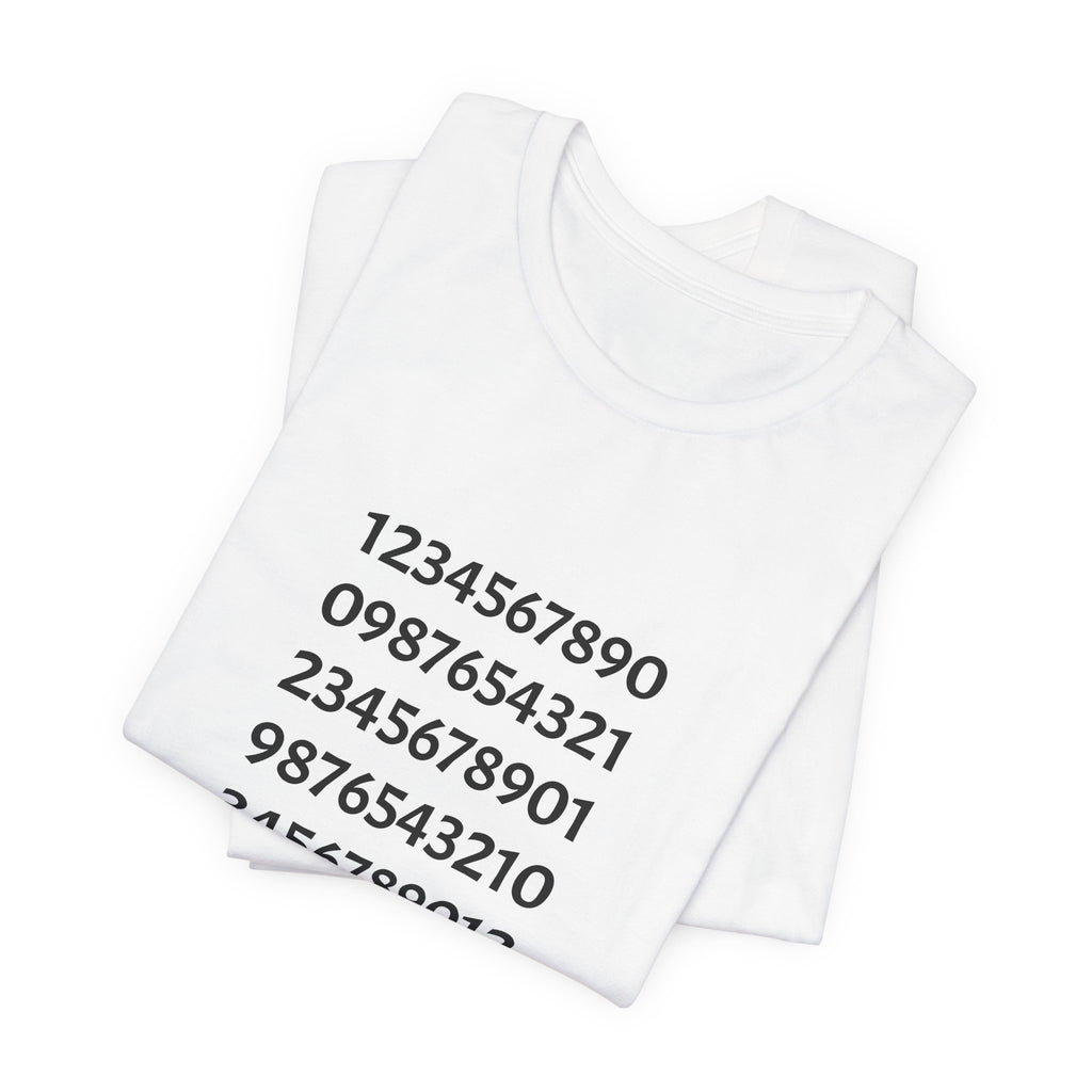 Number Pattern Tee — Minimalist Numeric Grid Shirt