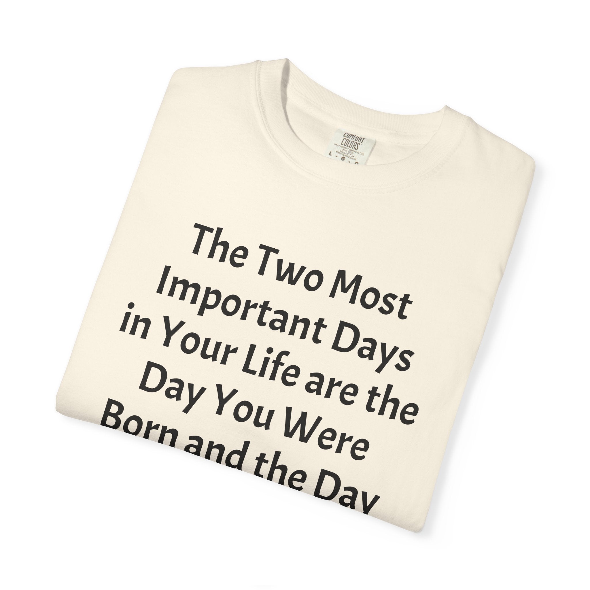 T-Shirt — "The Two Most Important Days" Inspirational Quote Tee