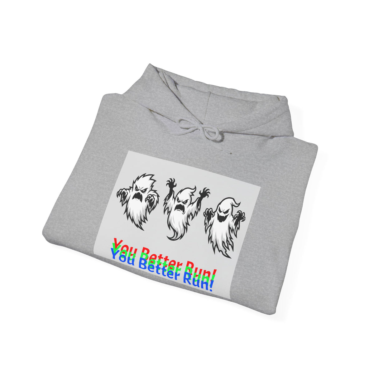 Ghost Trio Hoodie — "You Better Run!" Halloween Horror Sweatshirt