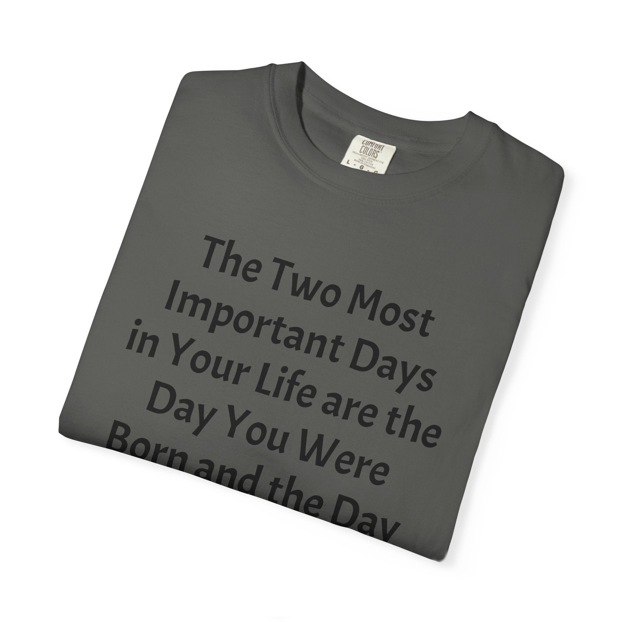 T-Shirt — "The Two Most Important Days" Inspirational Quote Tee