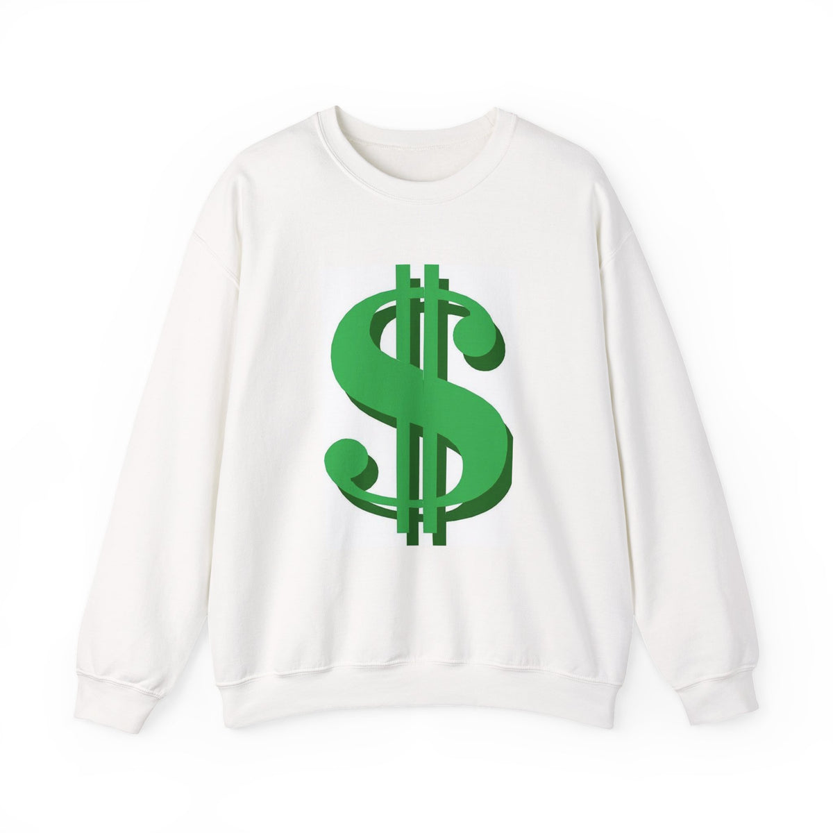 Dollar Sign Crewneck Sweatshirt — Bold Green  Symbol Graphic