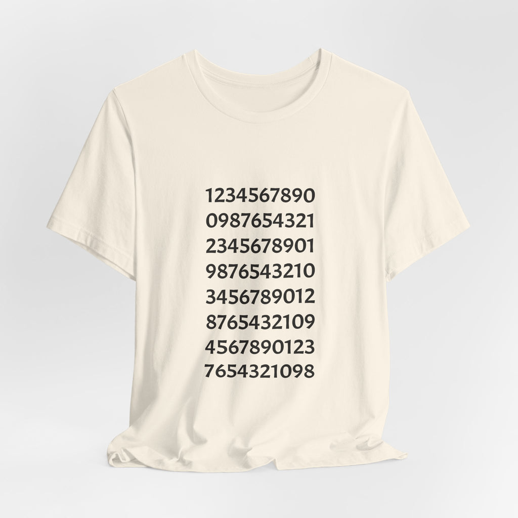 Number Pattern Tee — Minimalist Numeric Grid Shirt