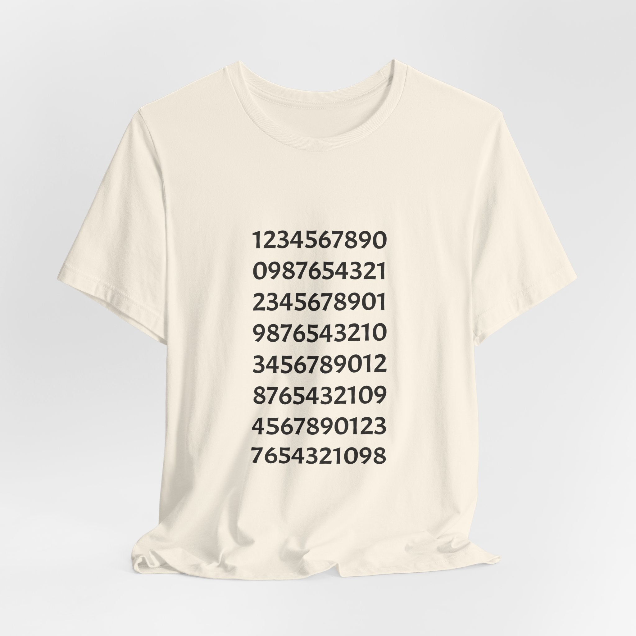 Number Pattern Tee — Minimalist Numeric Grid Shirt