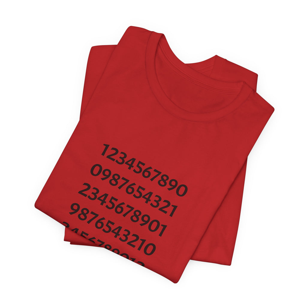 Number Pattern Tee — Minimalist Numeric Grid Shirt
