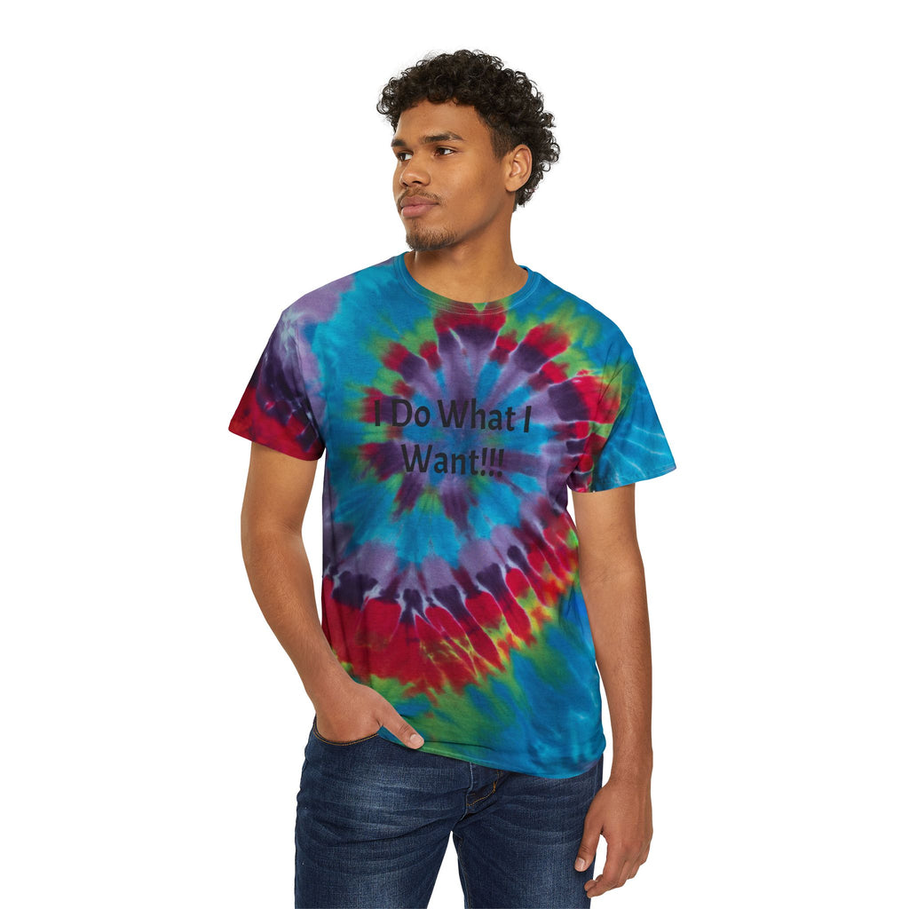 Pastel Spiral Tie-Dye Tee — "I Do What I Want!!!" Graphic