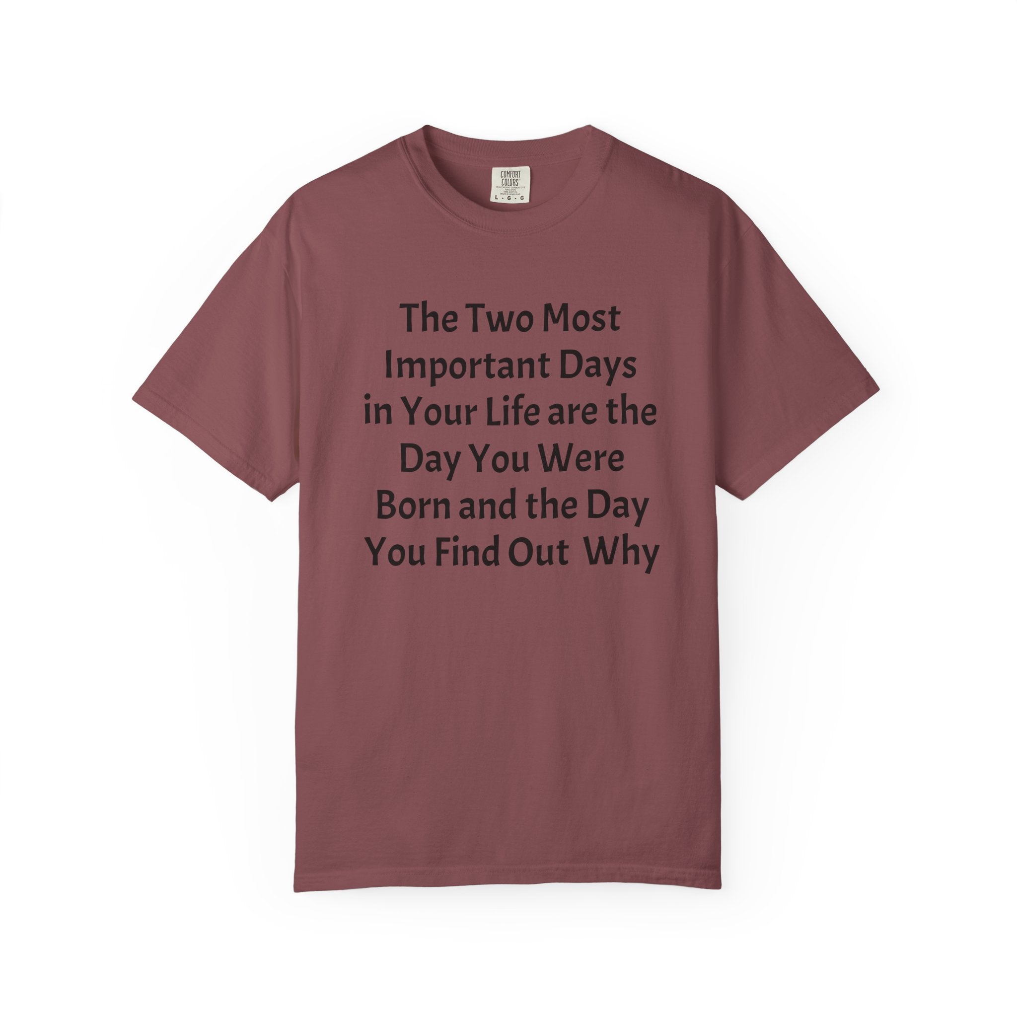 T-Shirt — "The Two Most Important Days" Inspirational Quote Tee