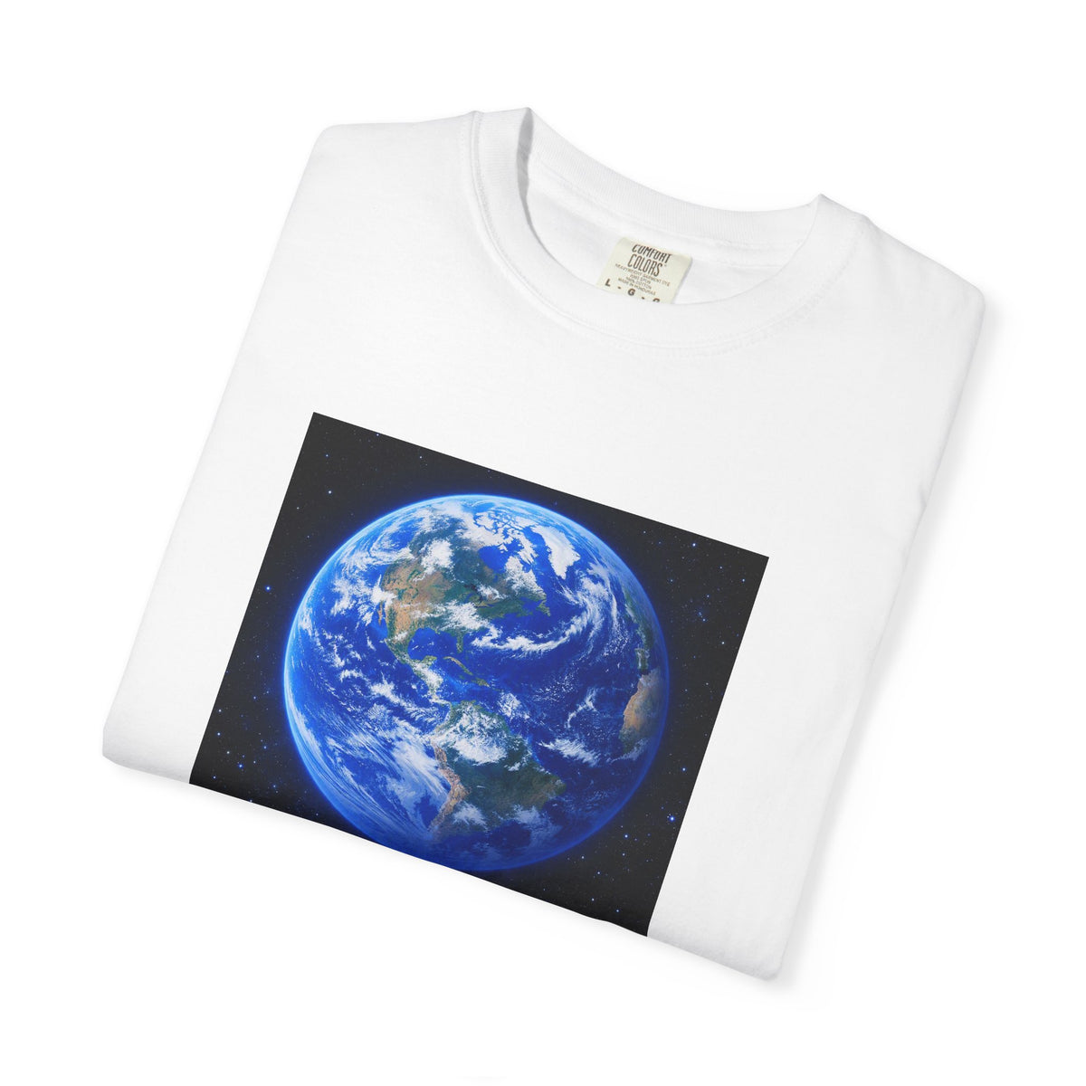Earth Print T-Shirt — "We Only Get One!" Environmental Awareness Tee