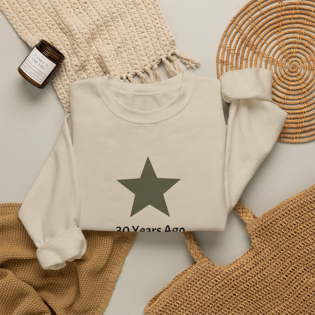 Crewneck Sweatshirt — '30 Years Ago this Star Shined Brightly in Dallas. Not Anymore!' Memorial Star Design