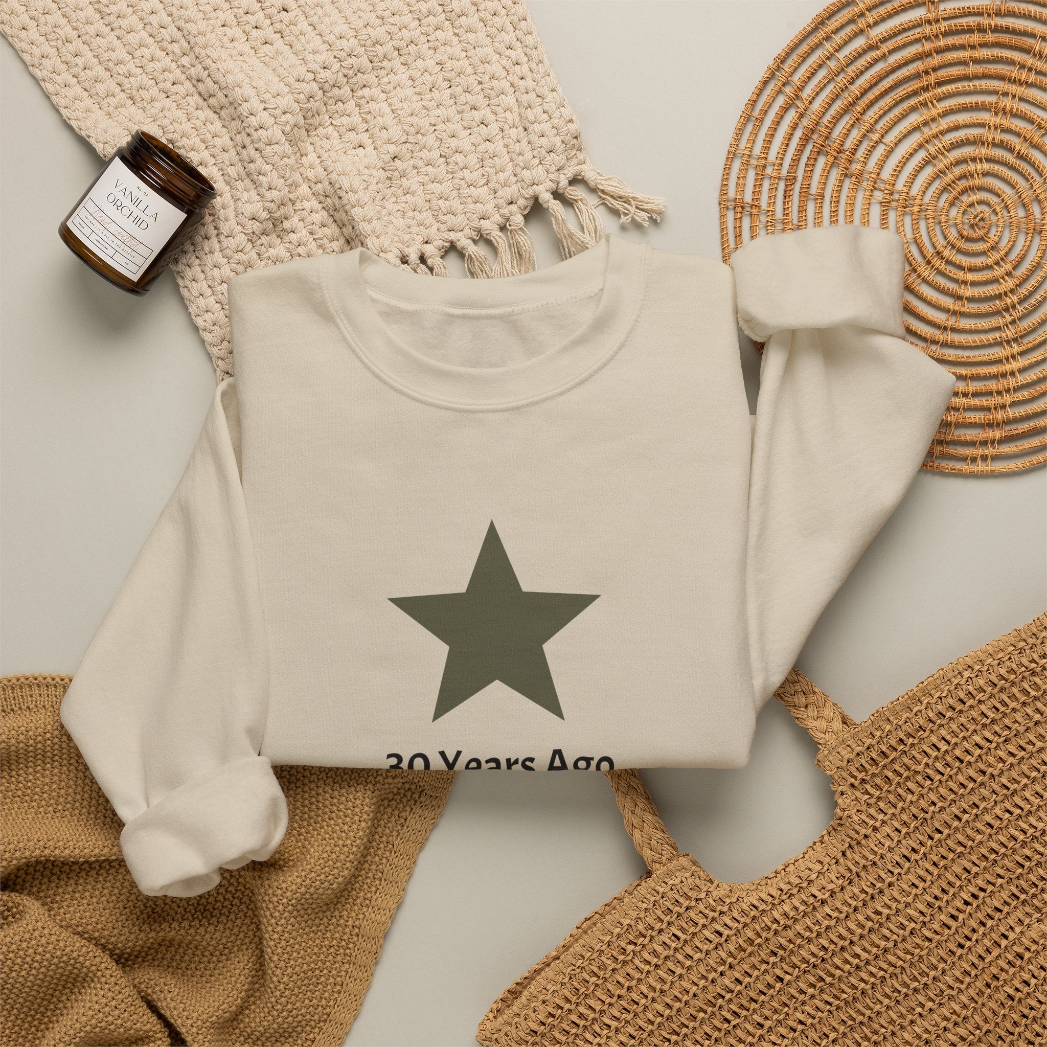 Crewneck Sweatshirt — '30 Years Ago this Star Shined Brightly in Dallas. Not Anymore!' Memorial Star Design