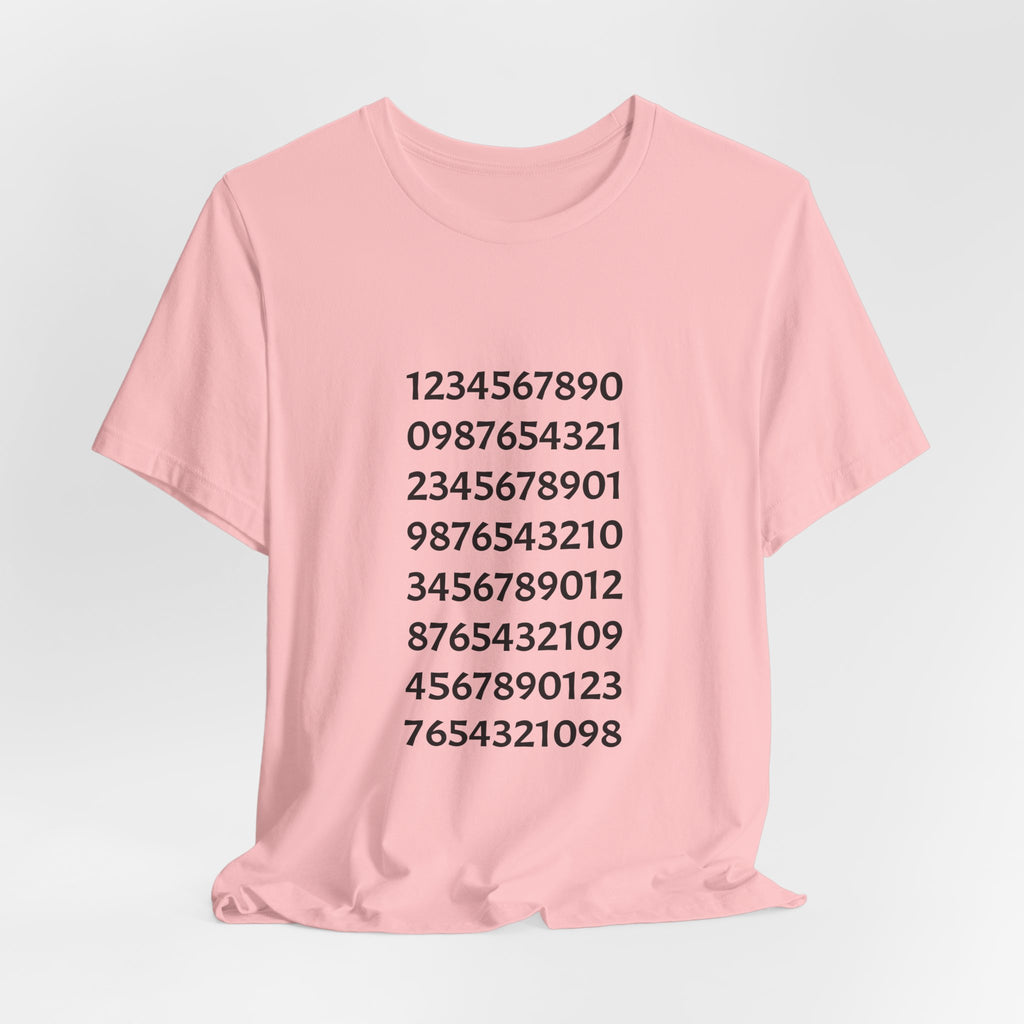 Number Pattern Tee — Minimalist Numeric Grid Shirt