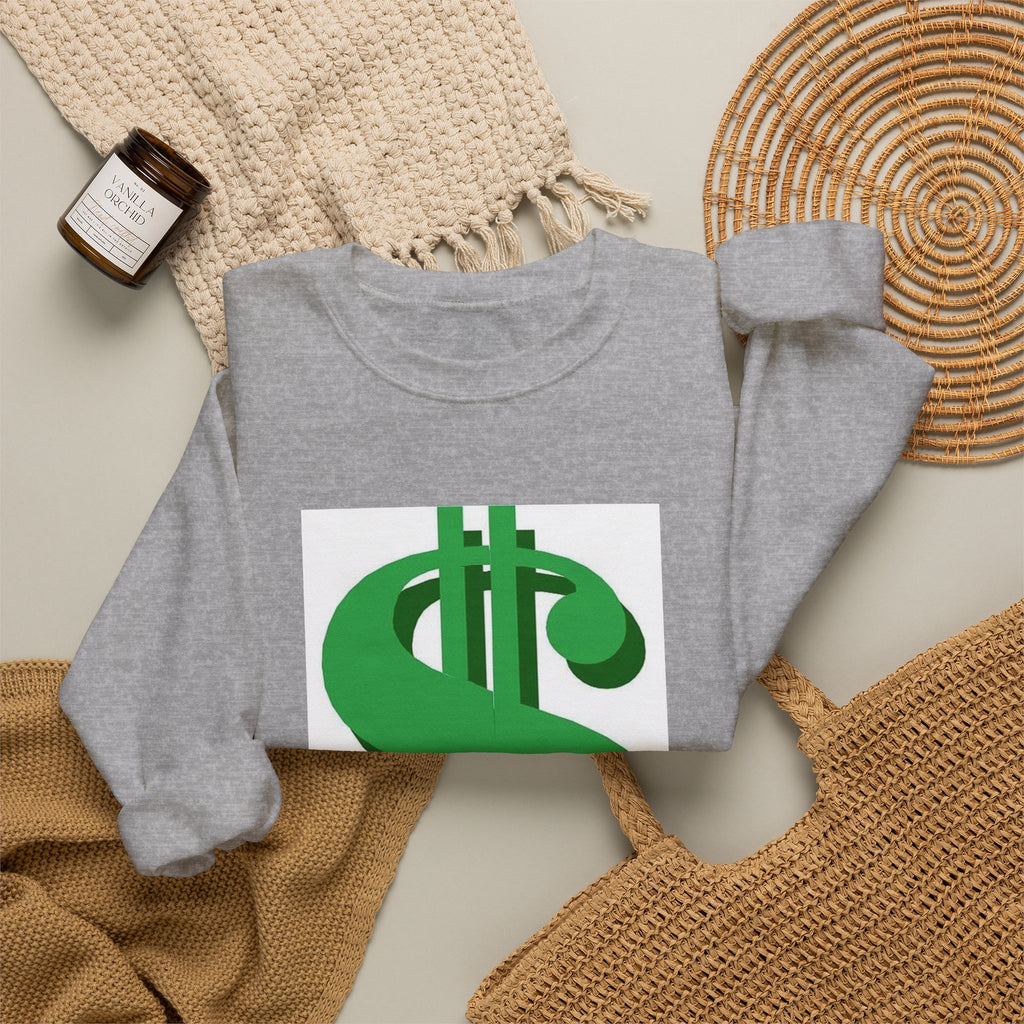 Dollar Sign Crewneck Sweatshirt — Bold Green  Symbol Graphic